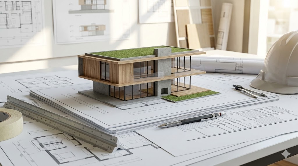 Modern glass office building skyline