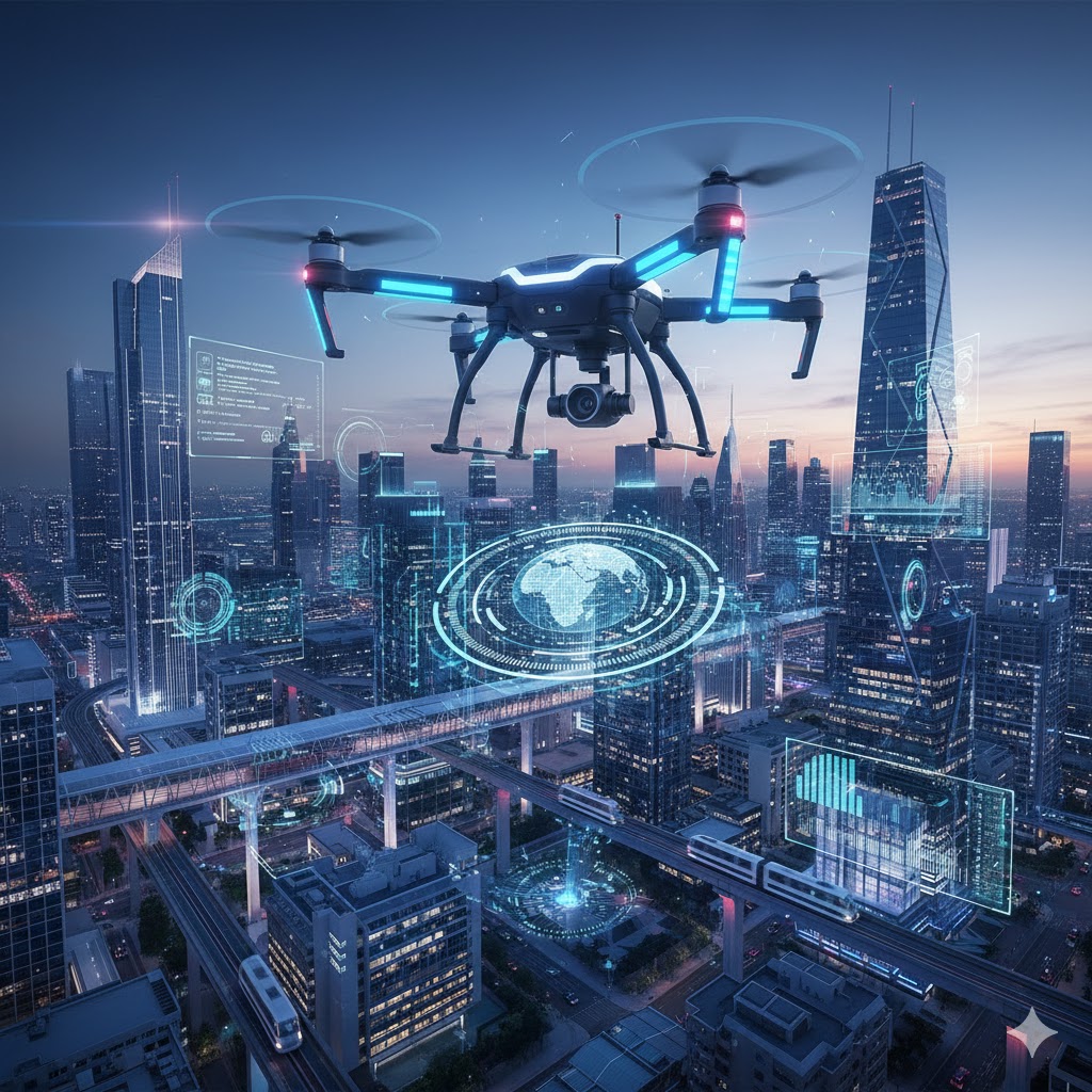 Artificial intelligence and cybersecurity concept with digital shield