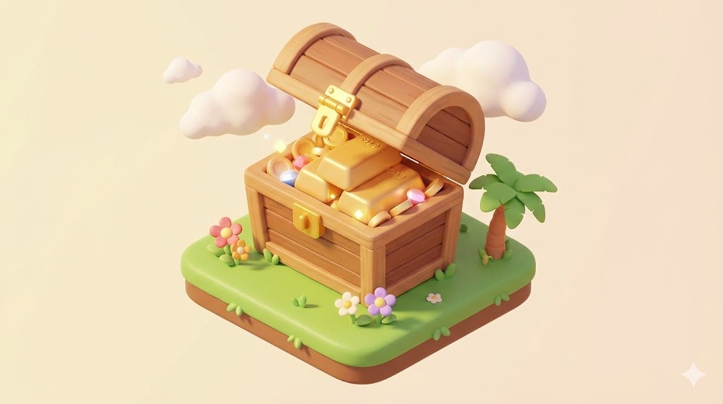 Silver bullion bars and coins with chart in background