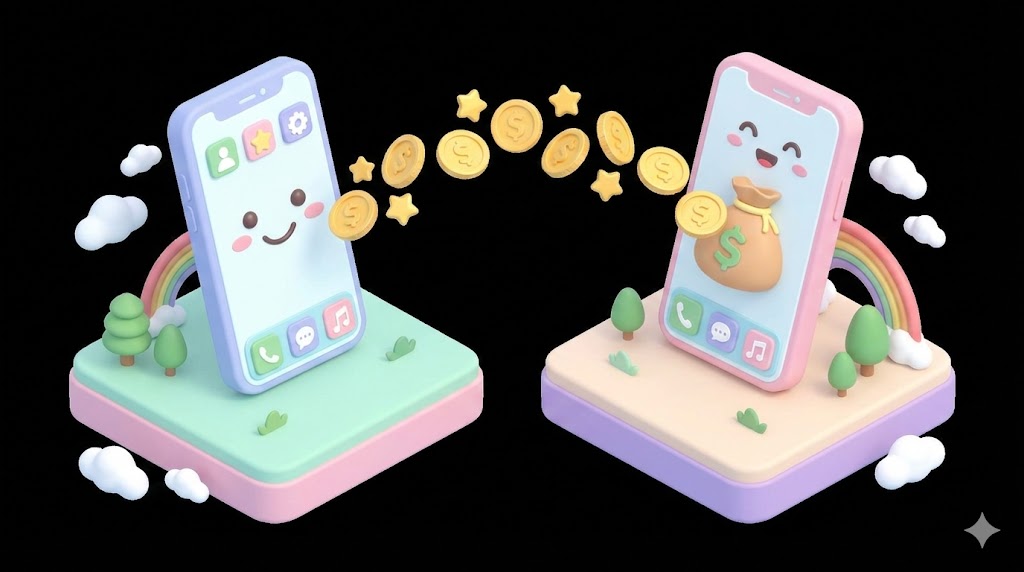 Smartphone displaying financial data and market trends