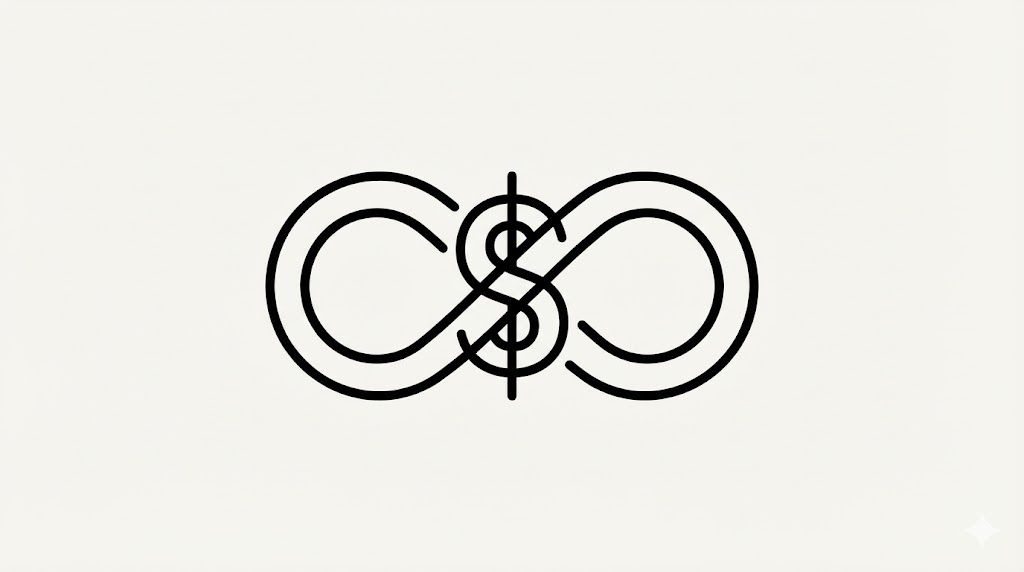 Passive income flow chart and coins